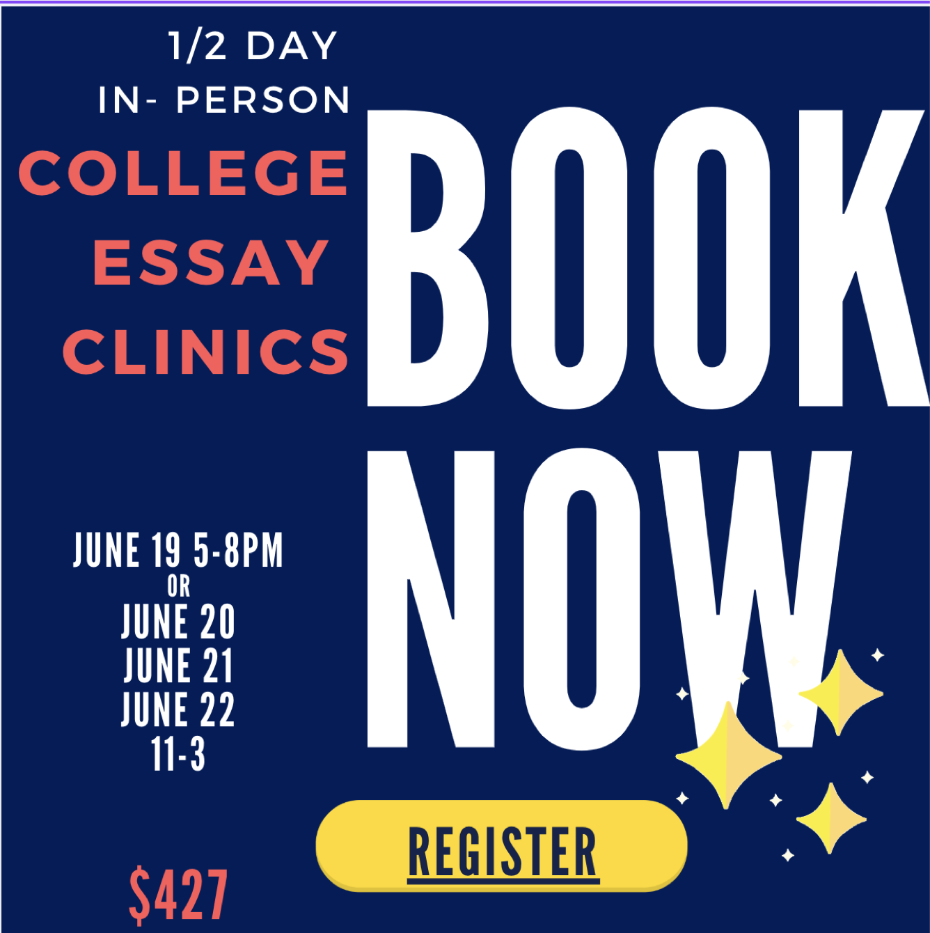 Dates for essay clinic in June